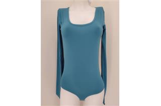 Body Amni Manga Longa Decote U Peroleo