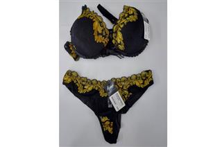 Conjunto Fio Renda Preto Bicolor Gold