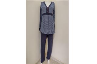 PIJAMA JACQUARD BLUE MARINE GESTANTE 