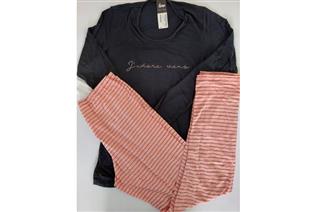 Pijama Flamê Listrado Jadore Salmão