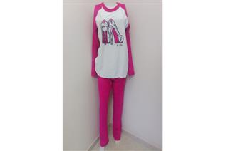 Pijama Plush Bordado Magenta
