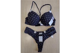 Conjunto Fio Drapê Est. Poá Preto e Soutien Est. Poá Niero