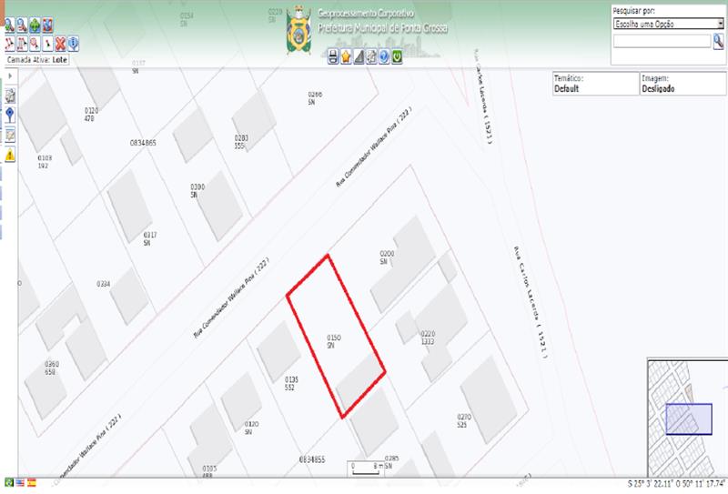 Lote de terreno n° 04, quadra n° 50, com casa em alvenaria não-averbada - Ponta Grossa, PR 
